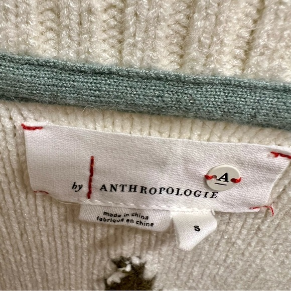 Anthropologie Cream and Brown Tree Cardigan - Picture 7 of 9
